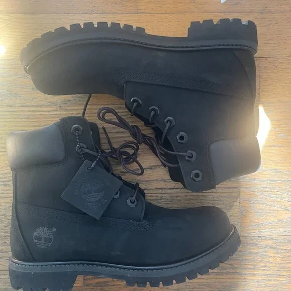 Timberland Premium 6-Inch Waterproof Boots in Black Nubuck Size 6 - Picture 5 of 9